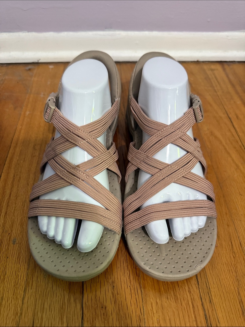 Skechers Slip-Ins Strappy Elastic Pink Women’s Sandals Size 10
